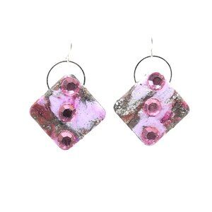 Pink on Pink on Purple Earrings